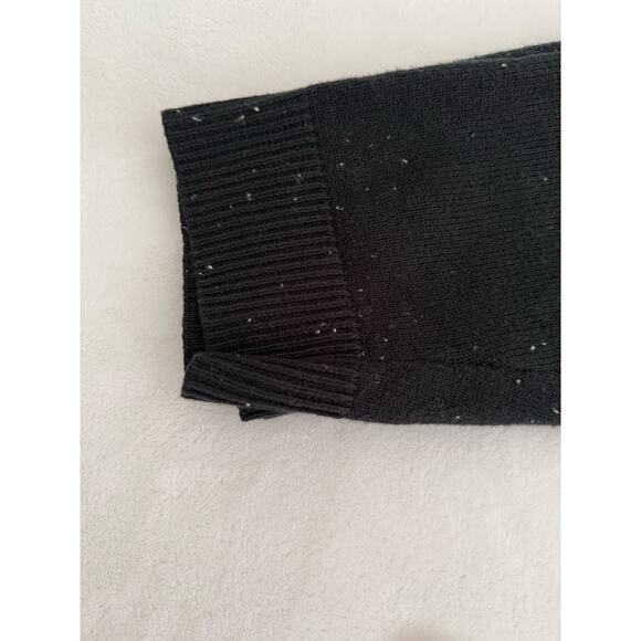 Talbots Sweater Dress XL Speckled Heather Black Buttoned Down Collar Knee Length - Picture 10 of 13